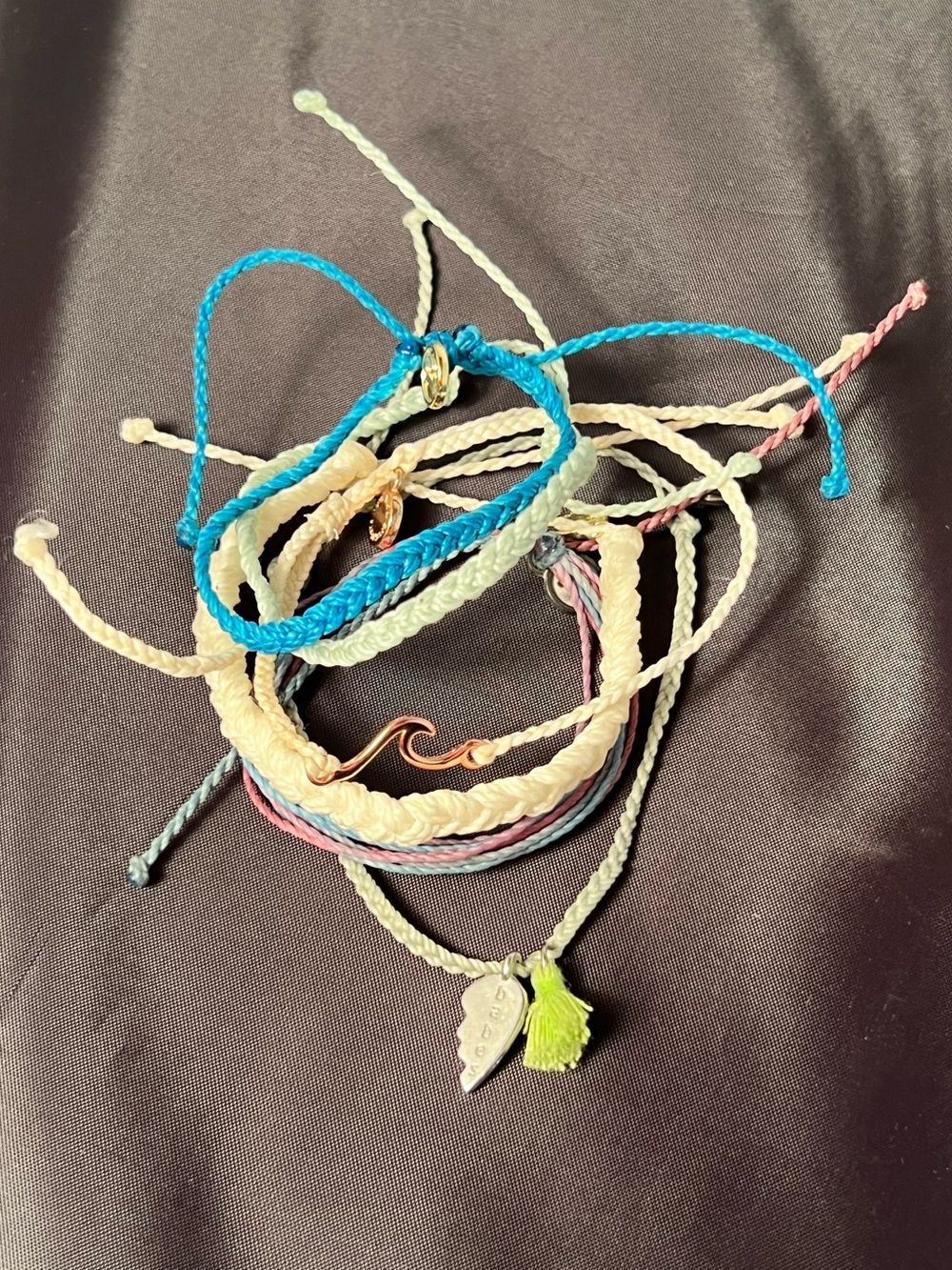 Pura Vida Bracelet Stack lot of 6 Beach Bracelets Adjustable Braided Anklets